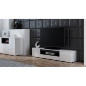 VIVA 180x40x37 White/ White Gloss + Black