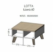 Cama LOTTA 60 coffee table wotan oak/ mat black