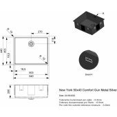 New York 50x40 (L) OKG Comfort Gun Metal Silver