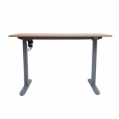 Desk ERGO LIGHT with 1 motor 120x60cm, silver grey/ oak