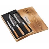 Japanese steel knife set 3pcs. Olive