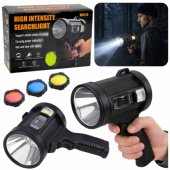 LED Solar Searchlight Flashlight 6 Modes Powerbank Interchangeable Fil