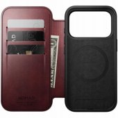 Modern Leather Folio iPhone 17 Pro Burgundy Horween