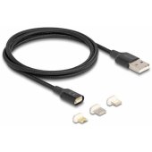 DELOCK 88165 USB-A/ USB-C + microUSB + Lightning 1m Black