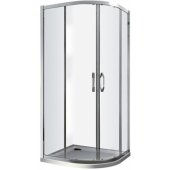 X1 800x800 mm h=1900 r=550 Glossy silver/ Clear glass AP