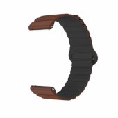 22mm Universal Loop magnetic silicone strap Brown/ Black