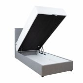 Continental bed LEVI 90x200cm, with mattress, grey