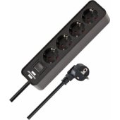 Power strip 4-way 1.5m Black