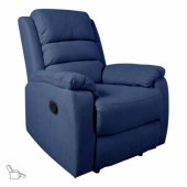 Recliner armchair MANUEL with manual mechanism, dark blue