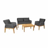 Set FLORIDA table, sofa and 2 armchairs, grey
