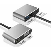 4in1 Adapter converter USB-C to HUB PD + HDMI + VGA + USB 3.0