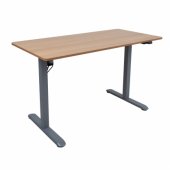 Desk ERGO LIGHT with 1 motor 120x60cm, silver grey/ oak