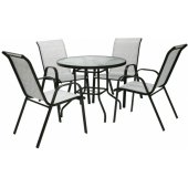 Dublin Table and 4 Chairs Silver Grey
