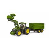 John Deere 7R 350 with front loader and tandem axle transport t