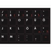 Keyboard stickers waterproof Black/ Red ENG / EE