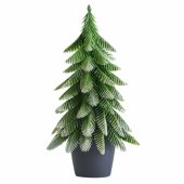 Artificial Decorative Christmas Tree in a Pot, Silver Finish, 22x10cm