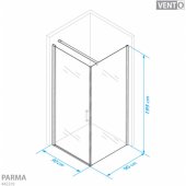 PARMA (A522-7 Black) 90x90x195