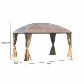 Gazebo SUNSET 3x4xH2/ 2,7m, beige/ brown