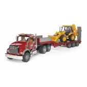 MACK Granite low loader and JCB 4CX backhoe loader