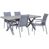 CORINNA table and 6 chairs grey