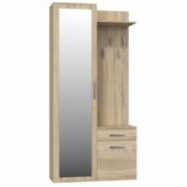 Topeshop GARDEROBA DUO SZAFA LUSTRO WIESZAK DĄB SONOMA