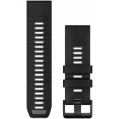 26mm QuickFit Silicone Strap Black/ Pebble Gray