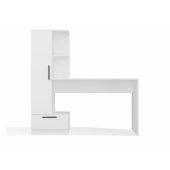 Cosmo Desk + Bookcase Set White