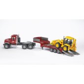 MACK Granite low loader and JCB 4CX backhoe loader