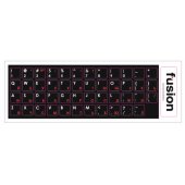 "Laminated Stickers RU / ENG" Black/ Red