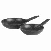 RH00490MOB 20&24CM MARBLE FRYPAN - BLACK