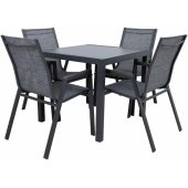 Delgado Table and 4 Chairs Grey