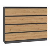 Topeshop KOMODA MALWA M8 120 - ANTRACYT / DĄB ARTISAN