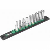 Socket Magnetic Strip 9-piece Long Socket Set, with 1/ 4" Drive