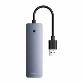USB Hub UltraJoy Lite 15cm USB-A to 4x USB 3.0 + USB-C 5v grey
