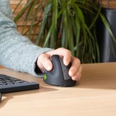 Pele HE ergonomic mouse left Bluetooth large black/ silve