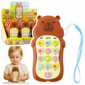 Children®s Educational Phone Lights Sounds Melodies Capybara Brown