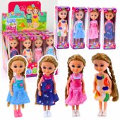 Mini Doll With Long Hair In Dress 15cm Mix