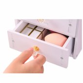 Mini Dressing Table Makeup Mirror Drawer Ears Wooden White