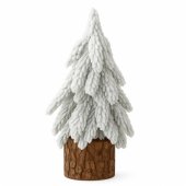 Decorative Artificial Christmas Tree on a Trunk Covered with Snow 30 x