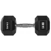 HMS dumbbell Hex Pro rubberized 1 x 16 kg.